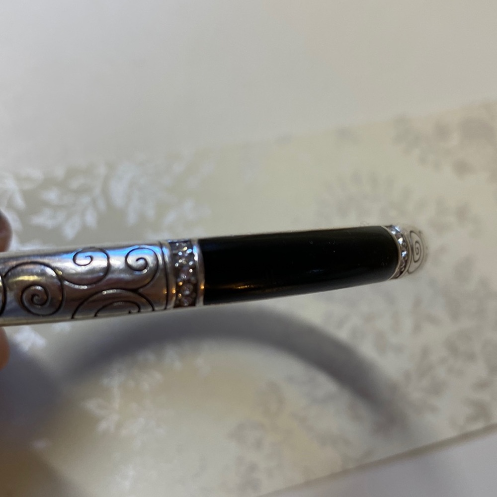 Brighton black & silver hinge clip bracelet 8”